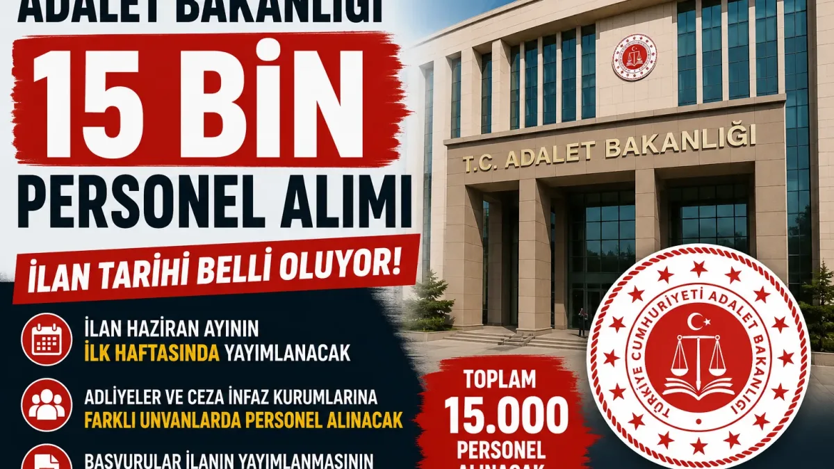 Adalet Bakanlığı 15 Bin Personel Alımı İçin Gözler Haziran Ayında