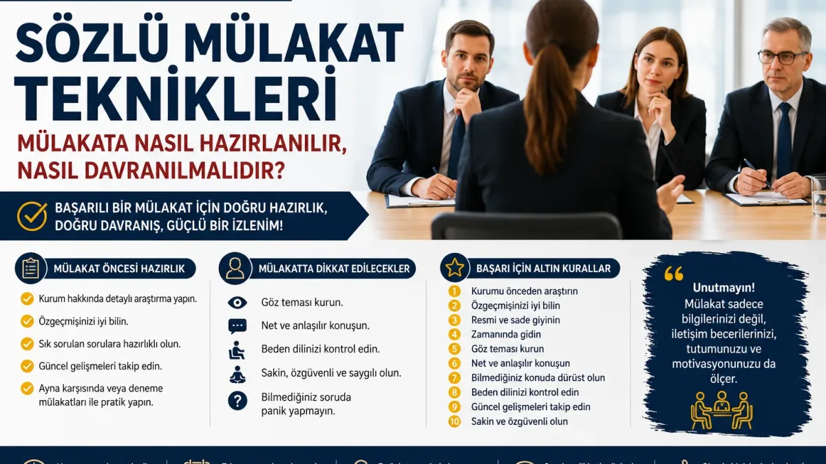 Sözlü Mülakat Teknikleri: Mülakata Nasıl Hazırlanılır, Nasıl Davranılmalıdır?