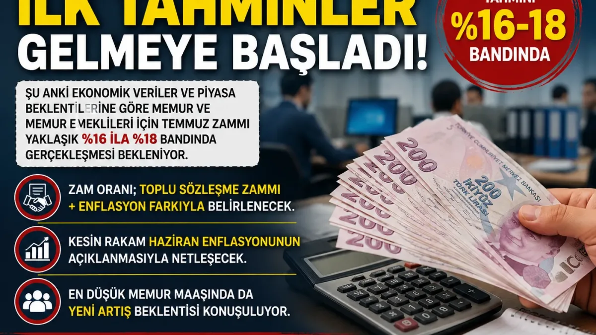Memur ve Emekliye Temmuz Zammı İçin İlk Tahminler Gelmeye Başladı