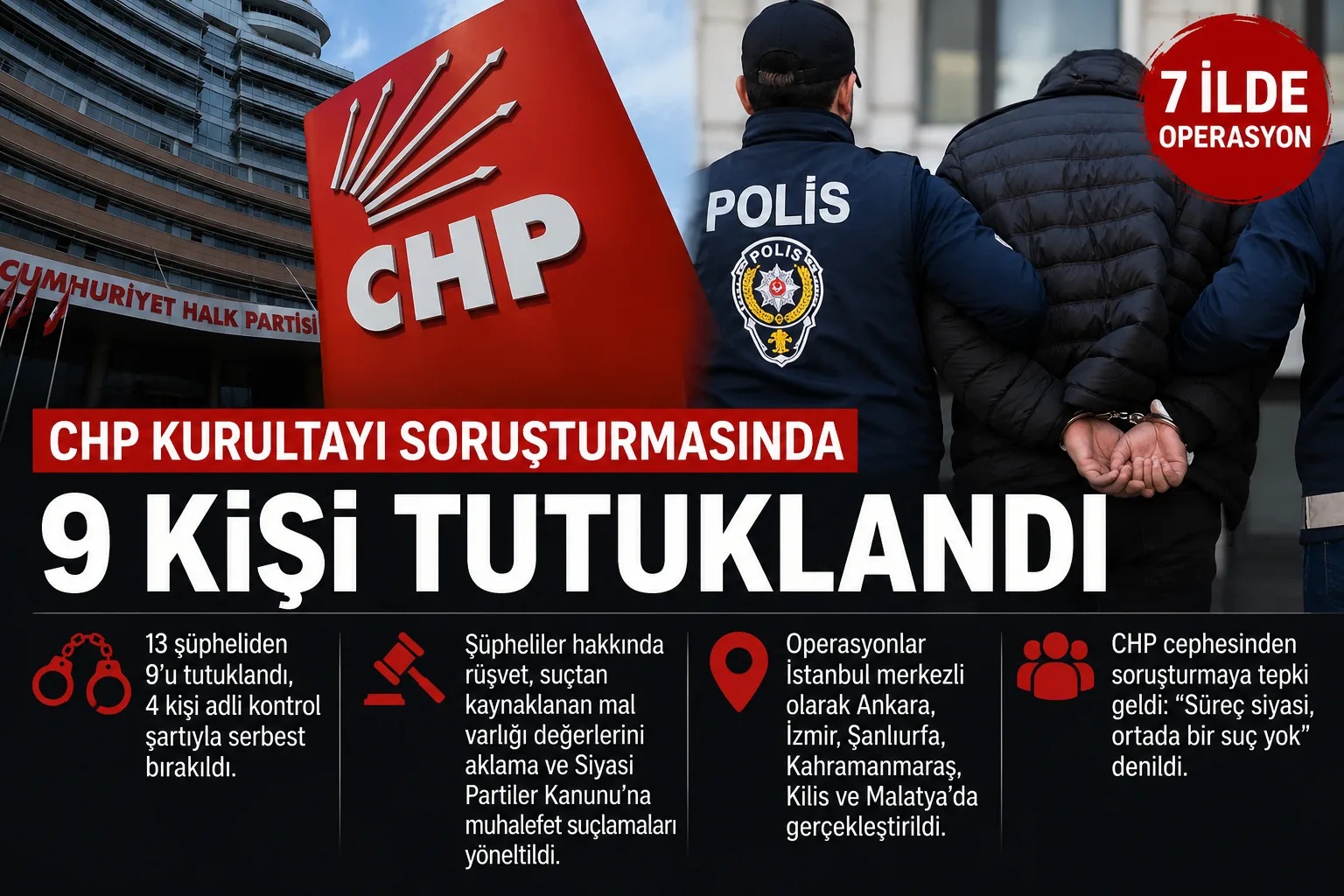 CHP Kurultayı Soruşturmasında Yeni Gelişme: 9 Kişi Tutuklandı