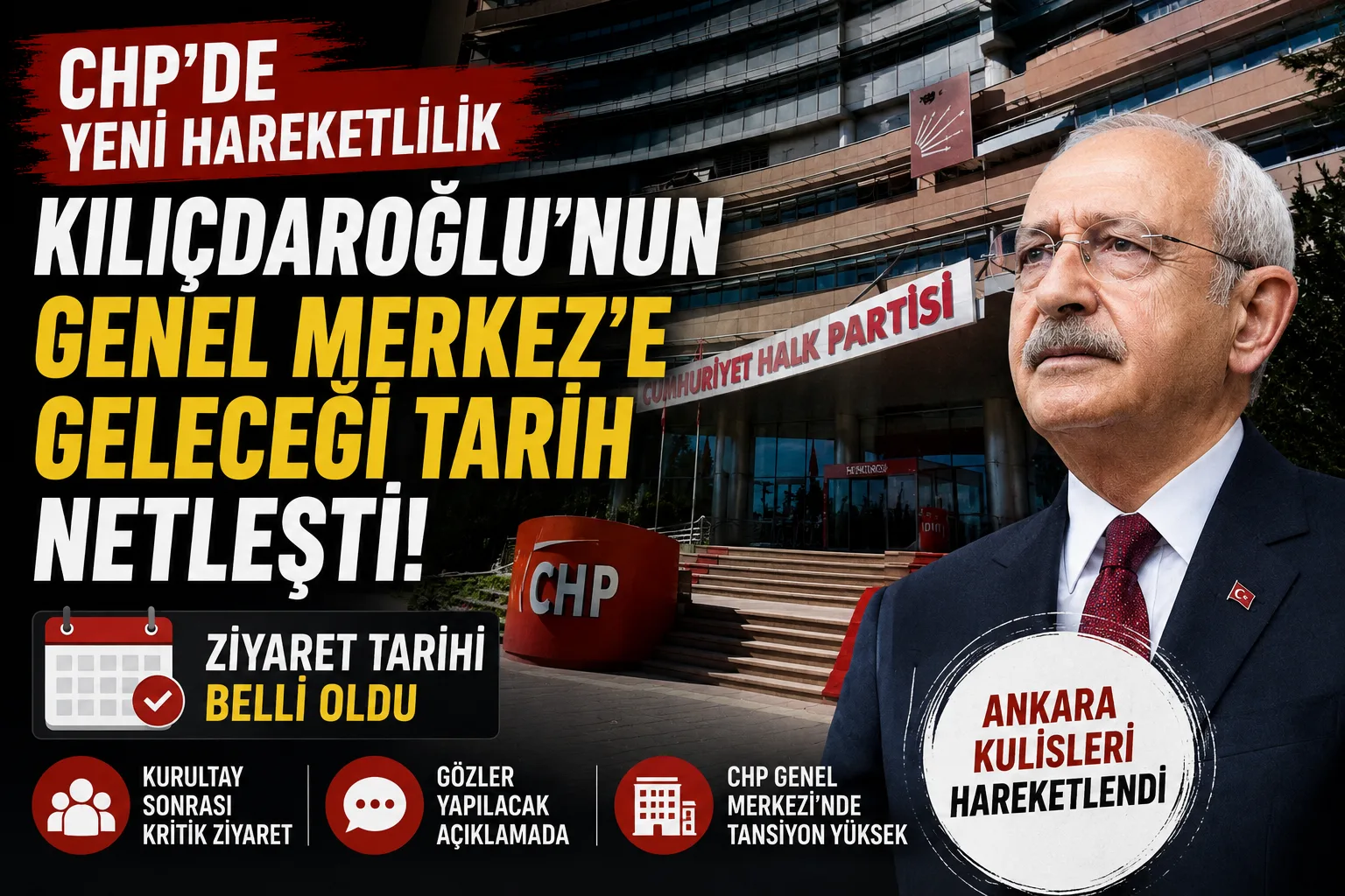 Kılıçdaroğlu’nun CHP Genel Merkezi’ne Gideceği Tarih Netleşti