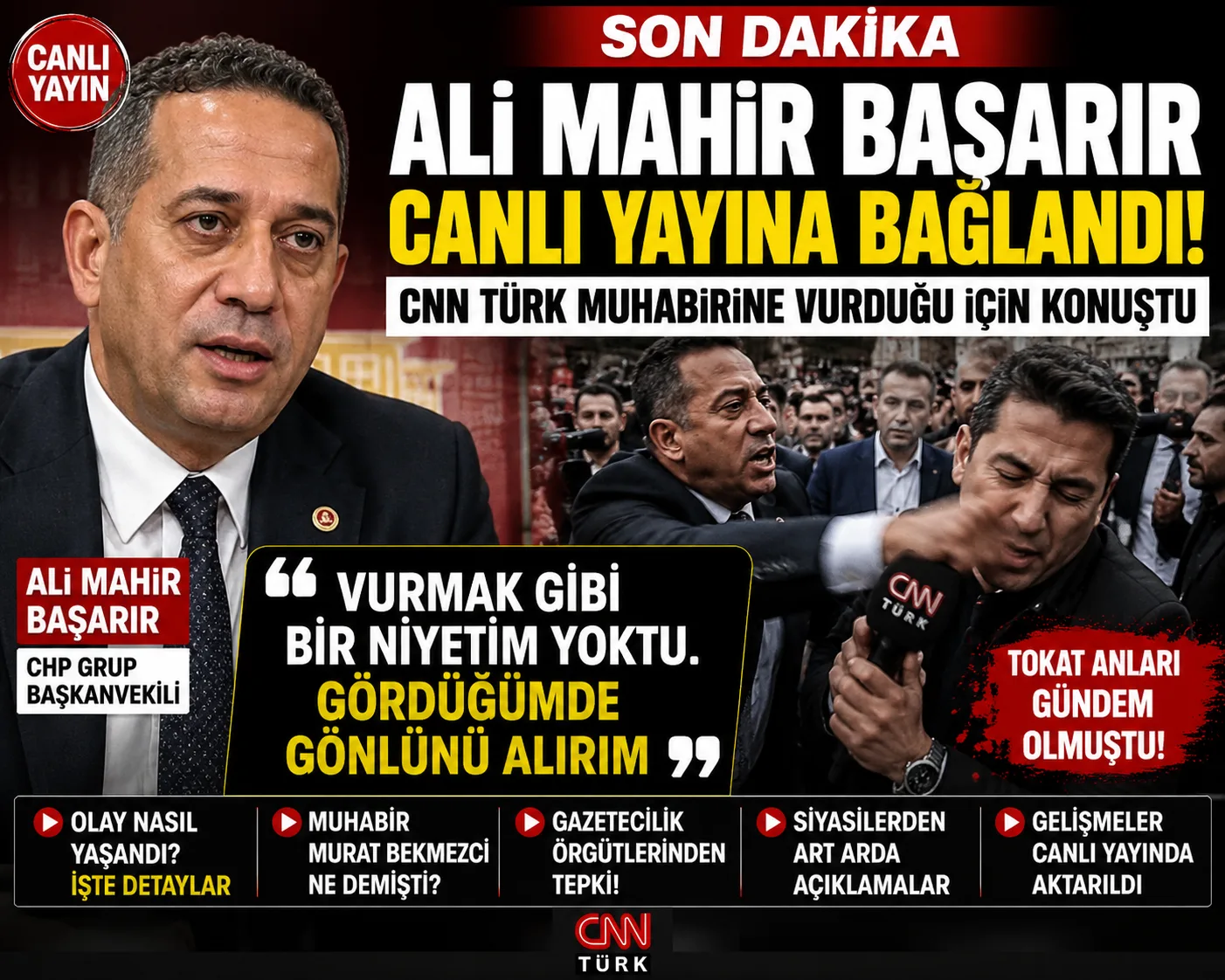 Ali Mahir Başarır CNN Türk Canlı Yayınına Bağlandı: “Vurmak Gibi Bir Niyetim Yoktu”