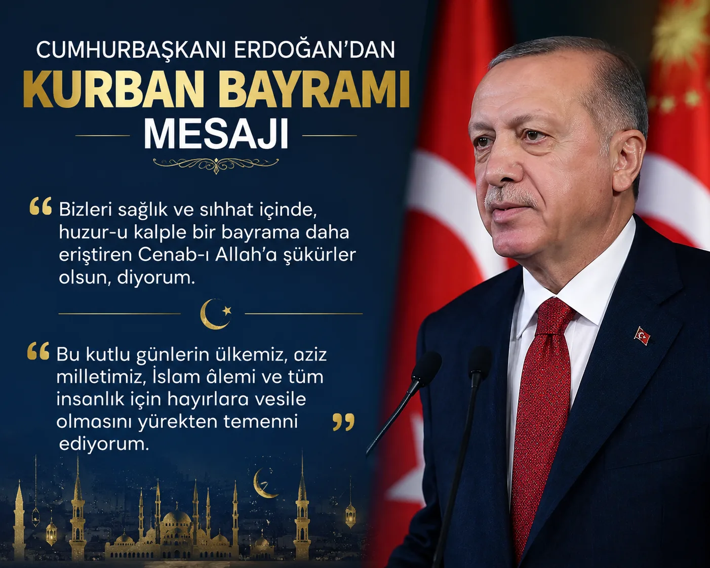 Cumhurbaşkanı Erdoğan’dan Kurban Bayramı Mesajı