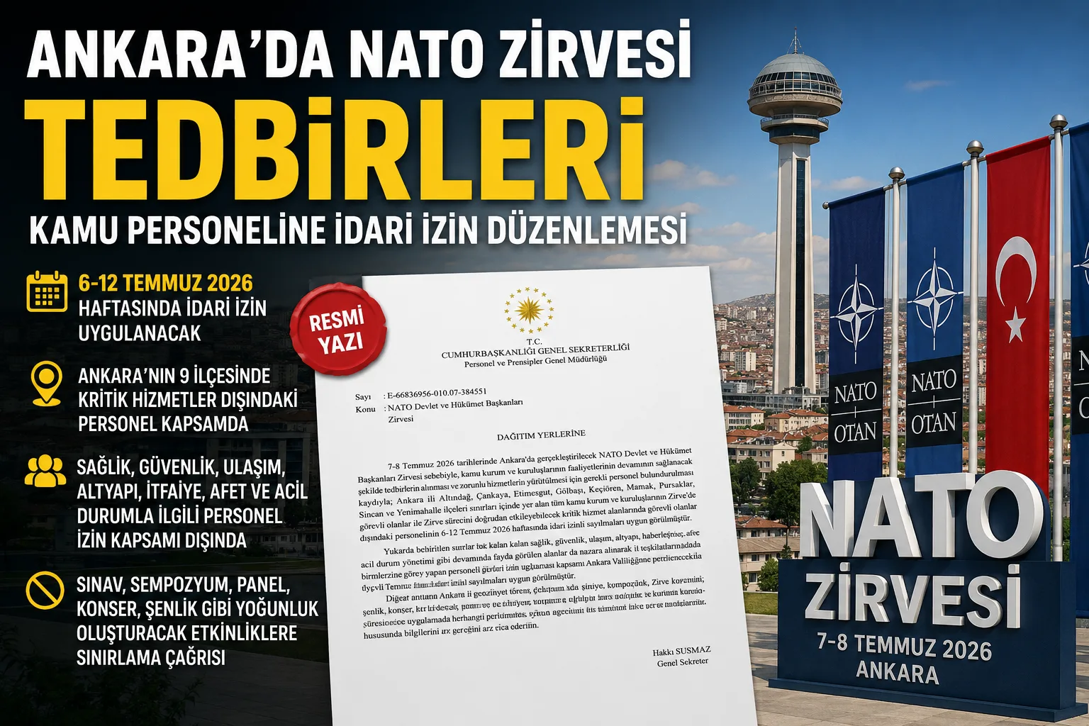 Ankara’da NATO Zirvesi Tedbirleri: Kamu Personeline İdari İzin Düzenlemesi