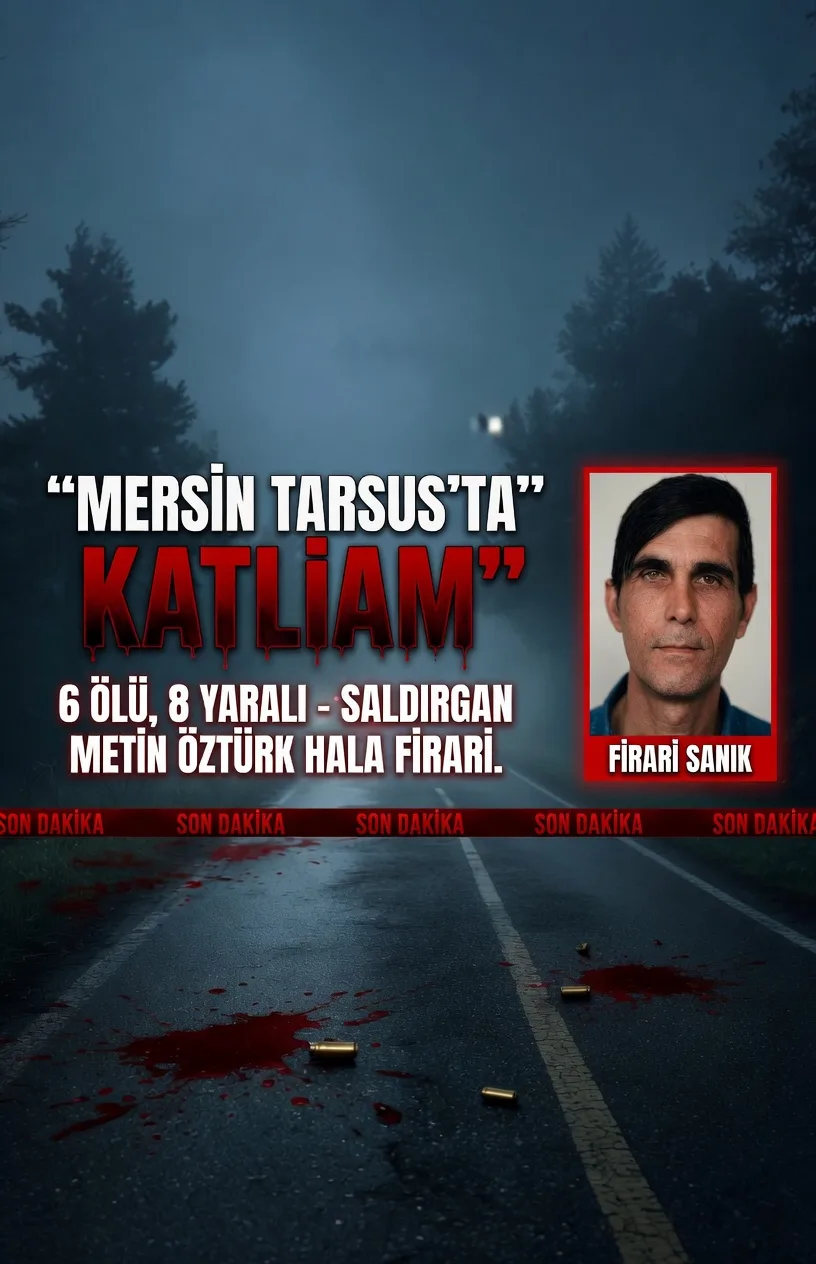 Mersin Tarsus’ta Katliam Detayları: 6 Ölü, 8 Yaralı – Saldırgan Metin Öztürk Hala Firari
